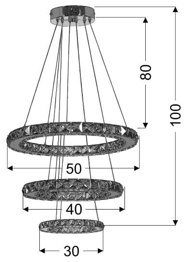 Lampadario cristallo LED RGB Candellux Lords 33-63090 cromo