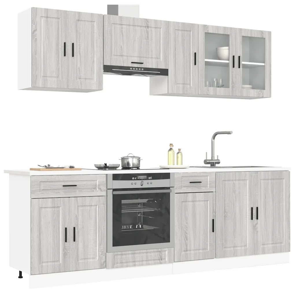 Set Mobili da Cucina 8 pz Kalmar Grigio Sonoma in Truciolato 3314847