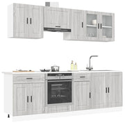 Set Mobili da Cucina 8 pz Kalmar Grigio Sonoma in Truciolato 3314847