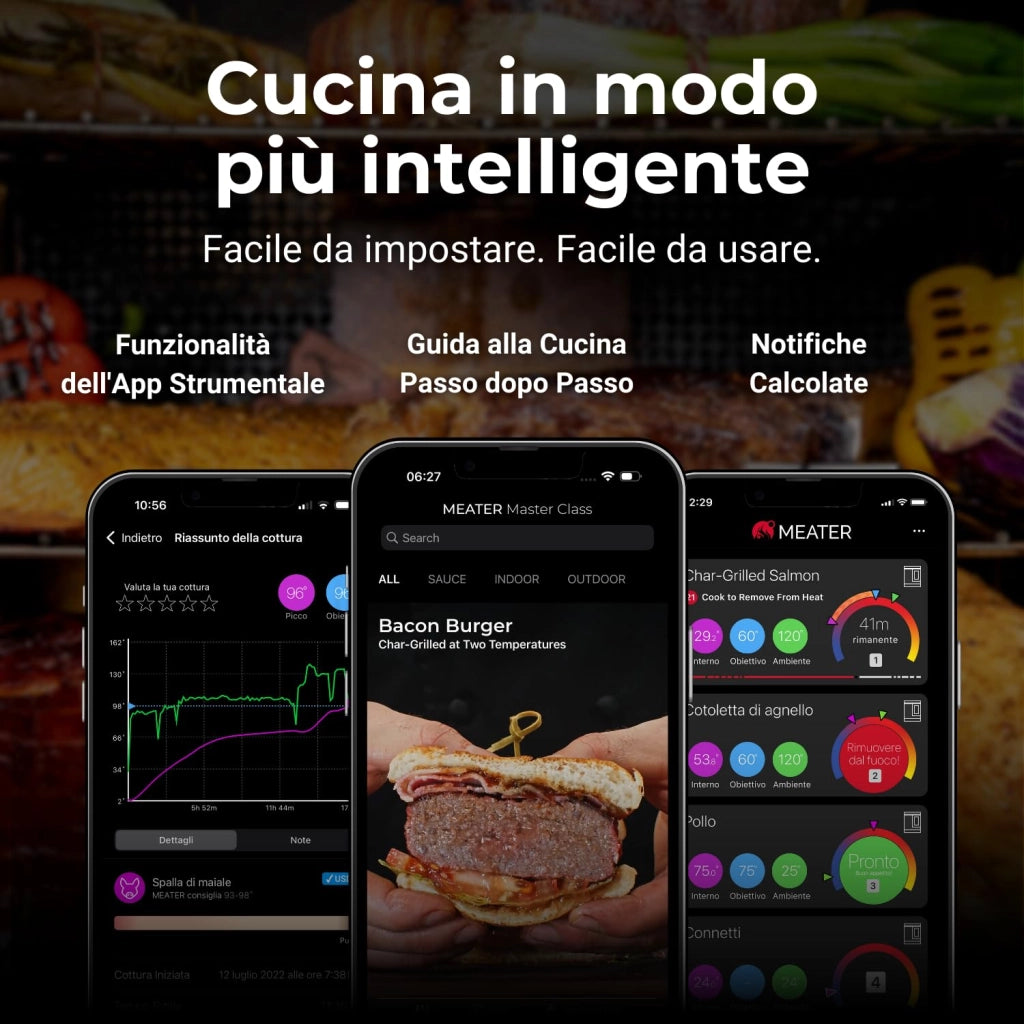 Pro / 2 Plus: il termometro intelligente per carne di nuova generazione, resistente al calore fino a 550 °C, ad alta portata, 100% impermeabile, tecnologia multi-sensore, per cucina e