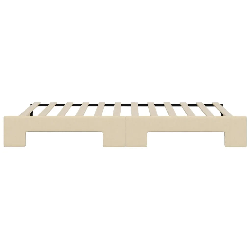 Divano Letto con Letto Estraibile Crema 90x200 cm in Tessuto