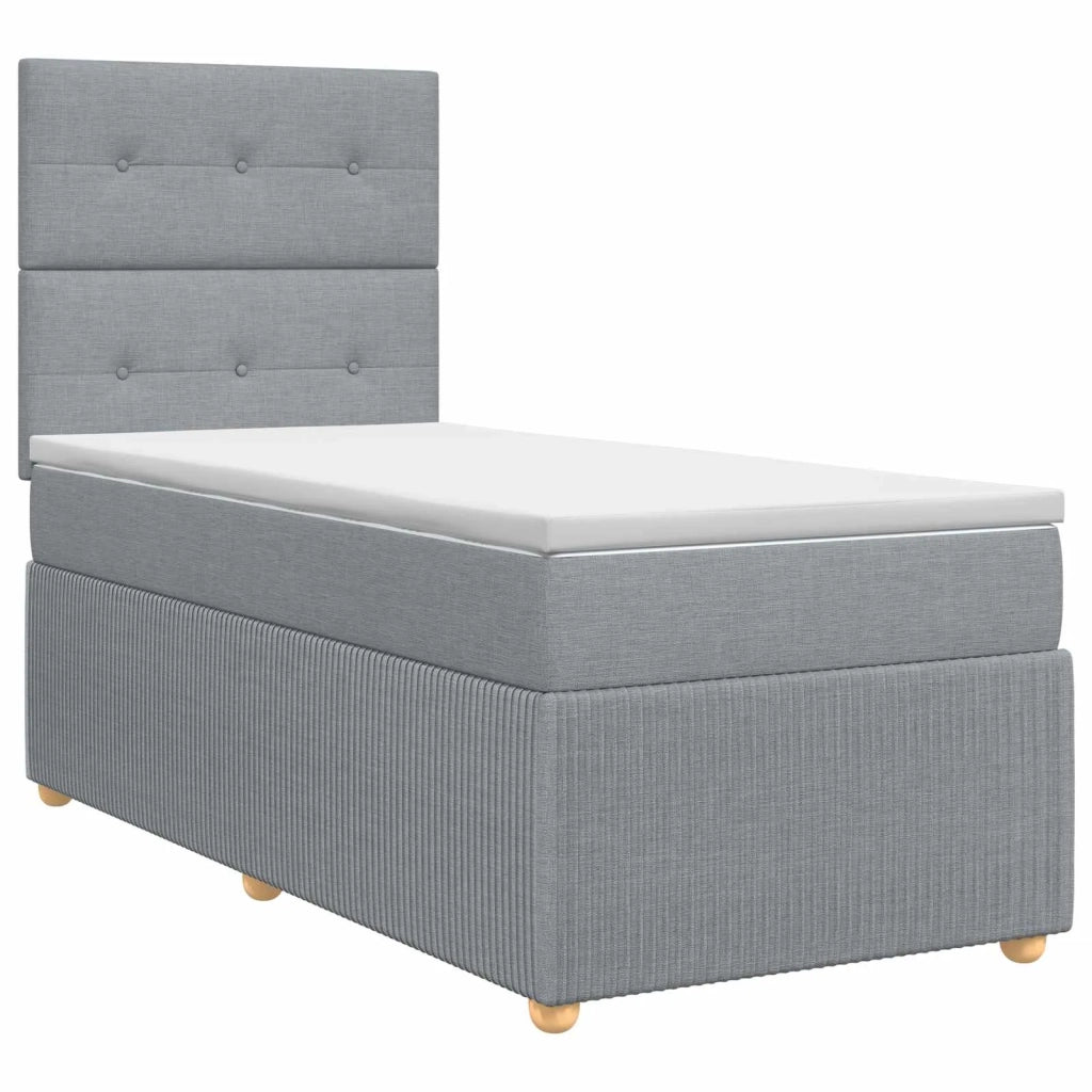 Letto box spring con materasso Grigio Chiaro Singolo Tessuto 3454687