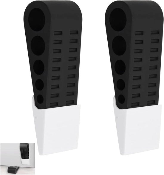 Stopper per porta in gomma nera - 2 pezzi - stopper per porte di ingresso - stopper per porte di casa - prevenzione di chiusura automatica - per porte di casa, porte finestre, porte terrazza.