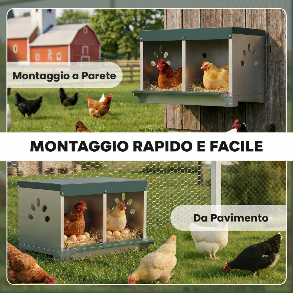 Pollai per Galline Ovaiole ¨C Zephmum ¨C Acciaio, Base Rialzata