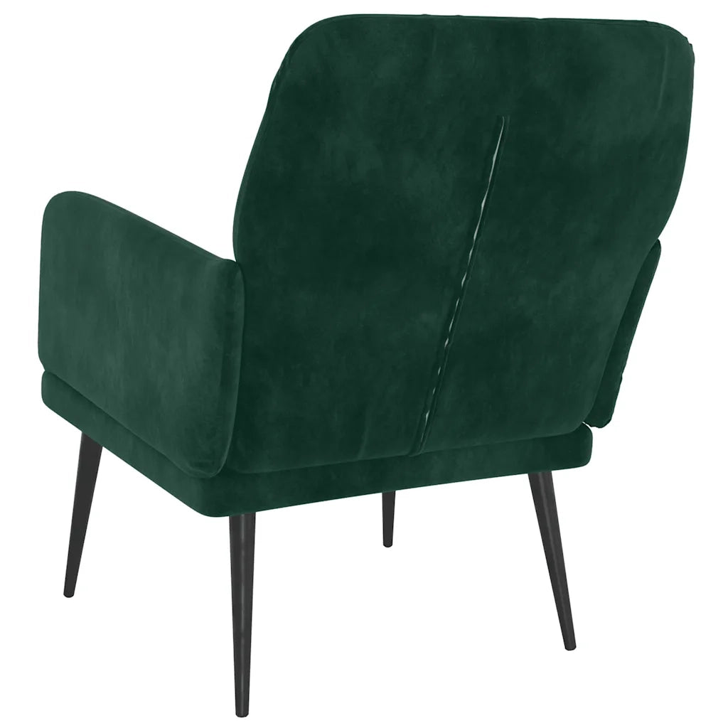 Divano Sedia-Poltrona Verde Scuro 62x79x79 cm Velluto