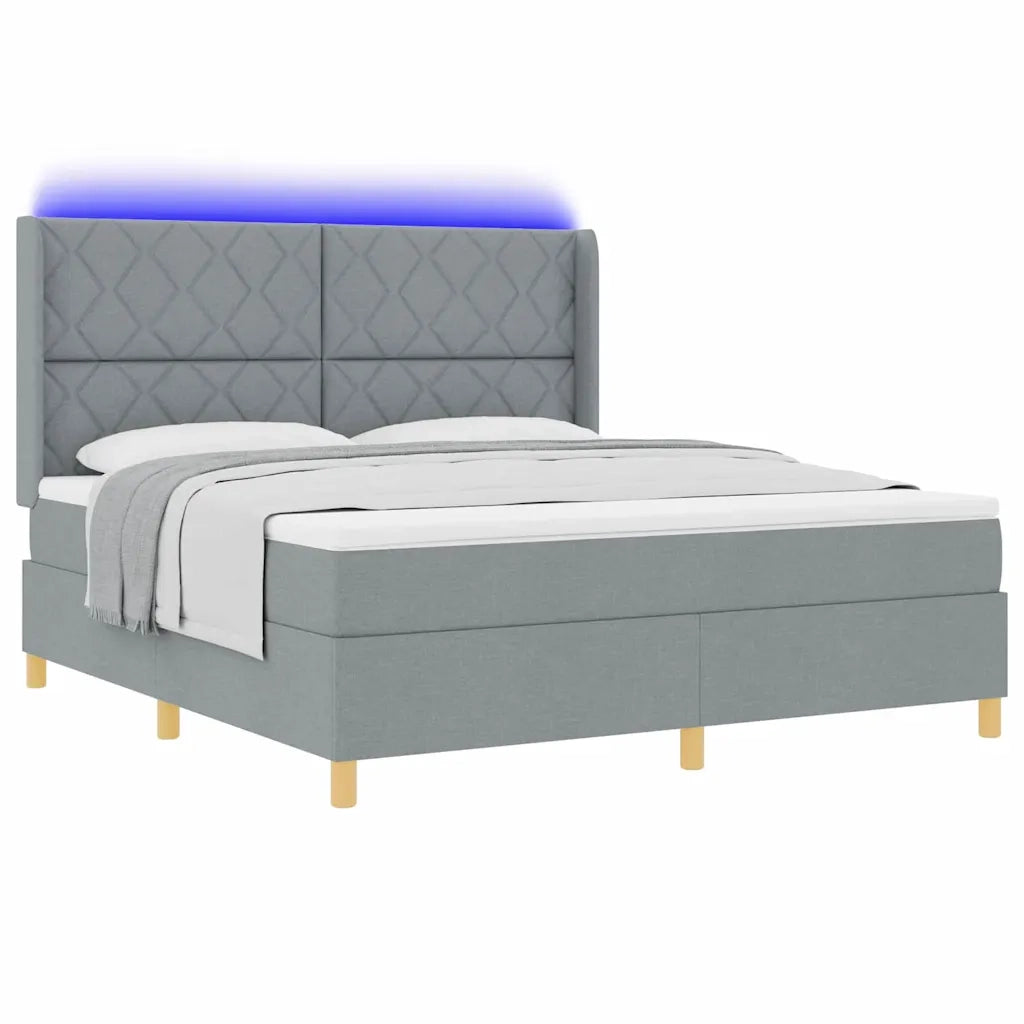 Letto a molle con materasso Grigio chiaro 180 x 200 cm Tessuto 3343770