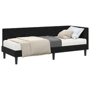 Letto singolo | Letto per adulti | Struttura Letto Angolare con Materasso 2 pcs Nero Velluto