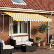Tenda da Sole Retrattile Manuale con LED 3,5x2,5m Gialla Bianca 3069923