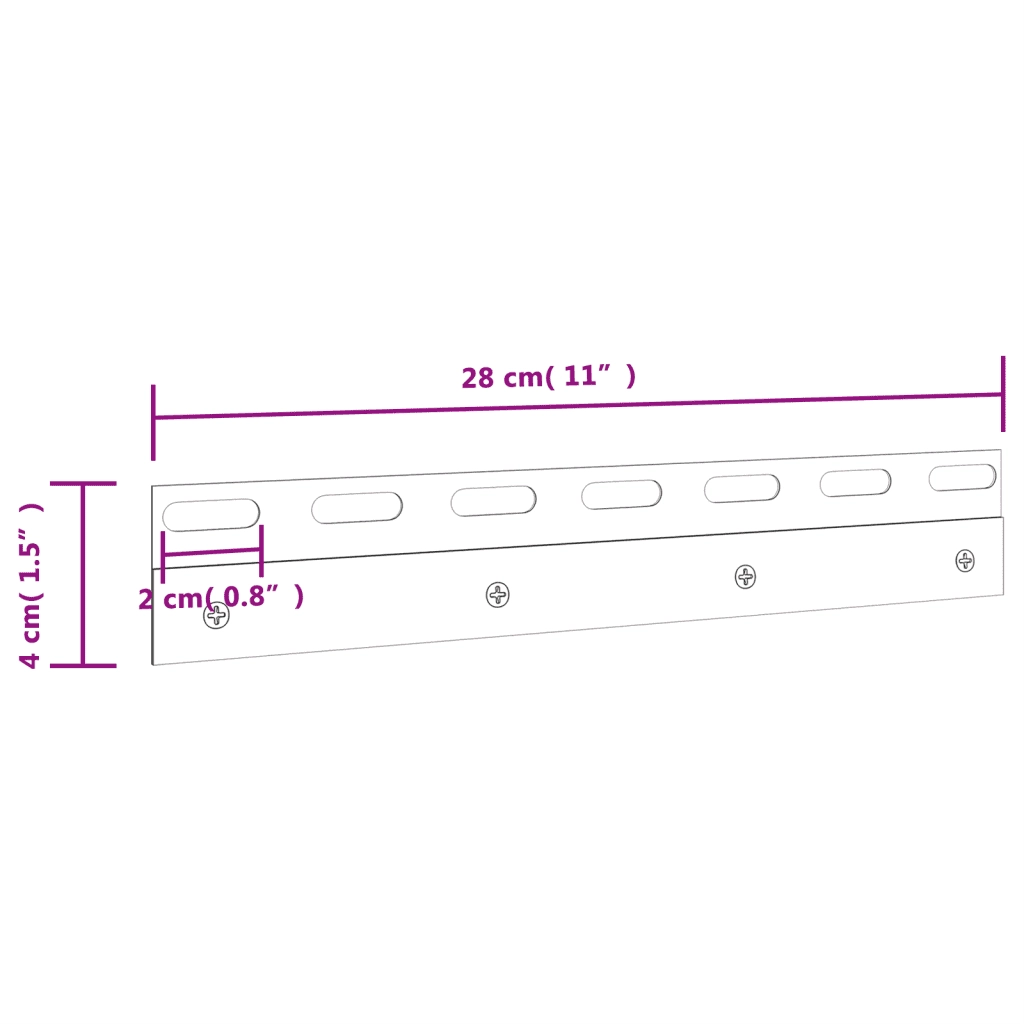 Piastre di Collegamento 4 pz Argento 28 cm Acciaio Inossidabile 153877