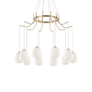 Sospensione Contemporanea Karousel Metallo Ottone 10 Luci G9 3W 3000K Luce Calda