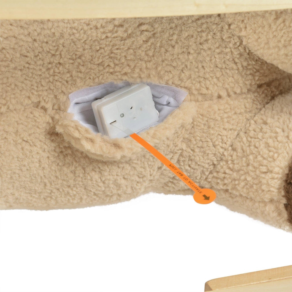 Dondolo per Bambini in Legno Leone in Peluche con Suoni
