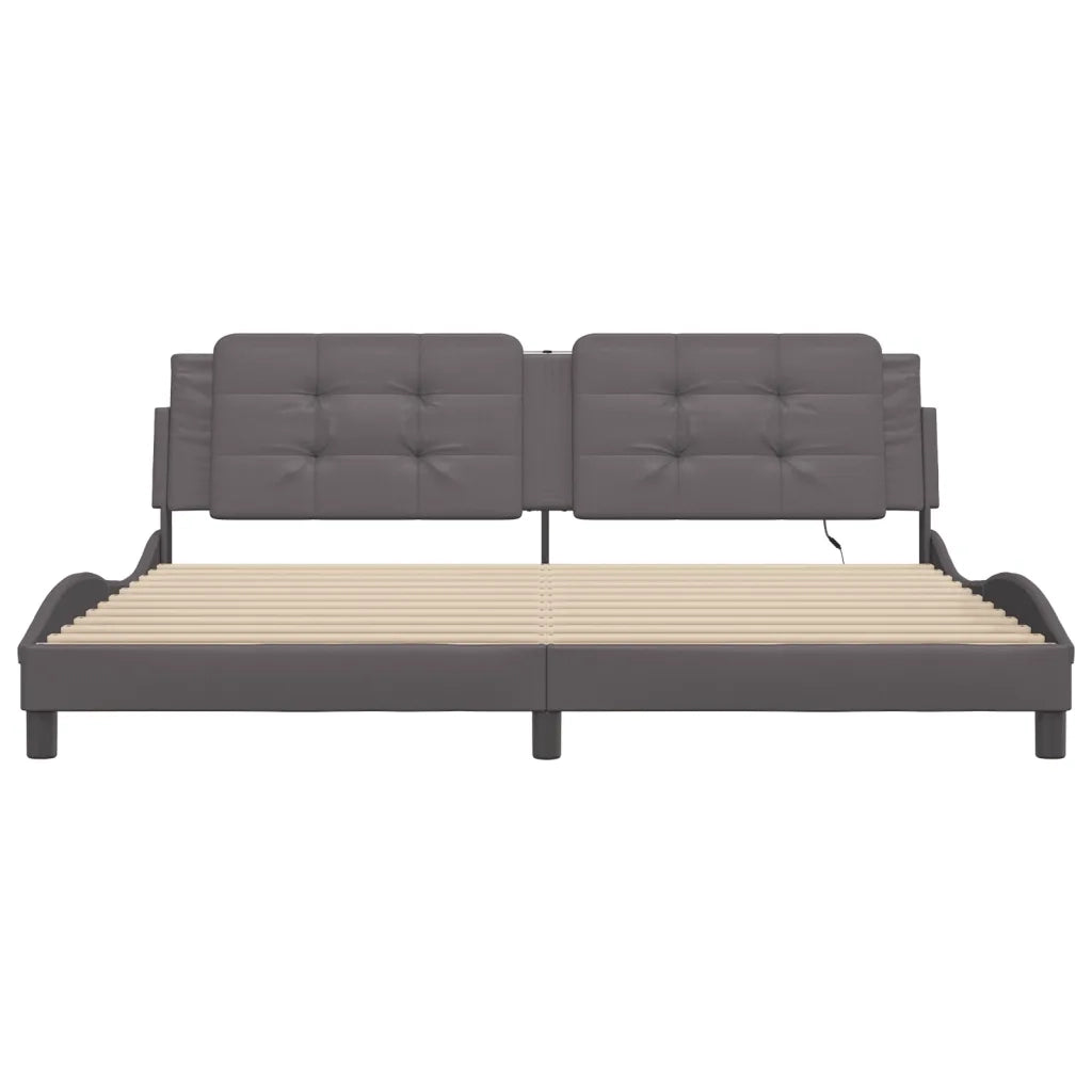 Giroletto con Luci LED Grigio 200x200 cm in Similpelle