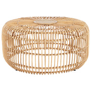 Tavolino da giardino in rattan naturale 85 cm rotondo, fatto a mano, per interni, per esterni, per il soggiorno