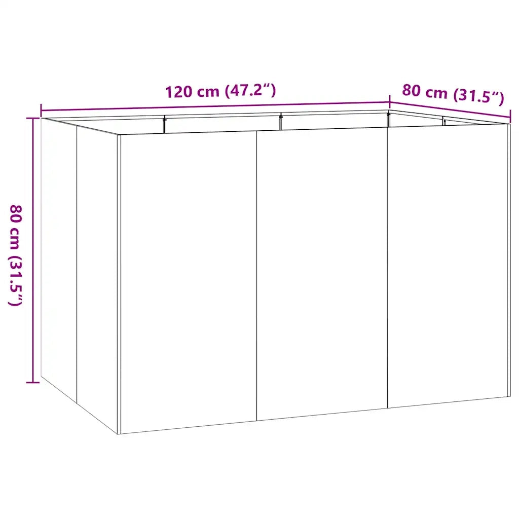 Fioriera Verde Oliva 120x80x80 cm in Acciaio 860790