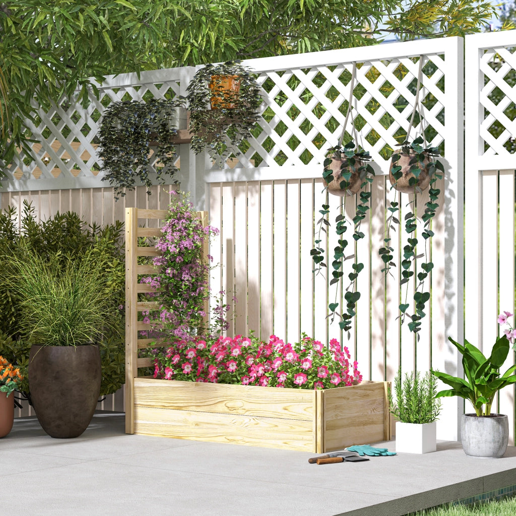 Fioriera con griglia per giardino ¨C zephmum ¨C effetto legno naturale 115x60x110 cm