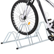 Supporto per 4 Bici da Pavimento Autoportante Acciaio Zincato CFW7912134