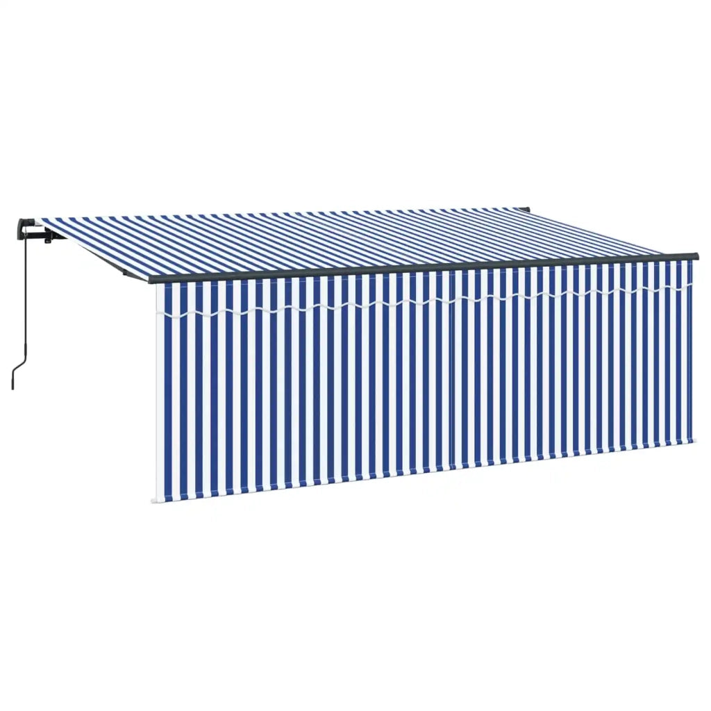Tenda da Sole | Tenda Retrattile Blu e Bianco 400 x 200 cm