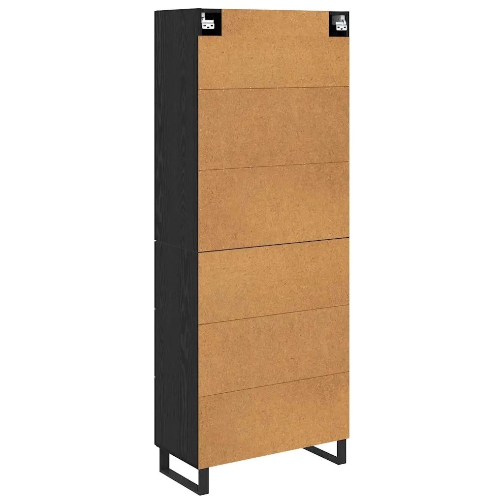 Credenza Rovere Nero 69,5 x 34 x 180 cm Legno multistrato 3416175