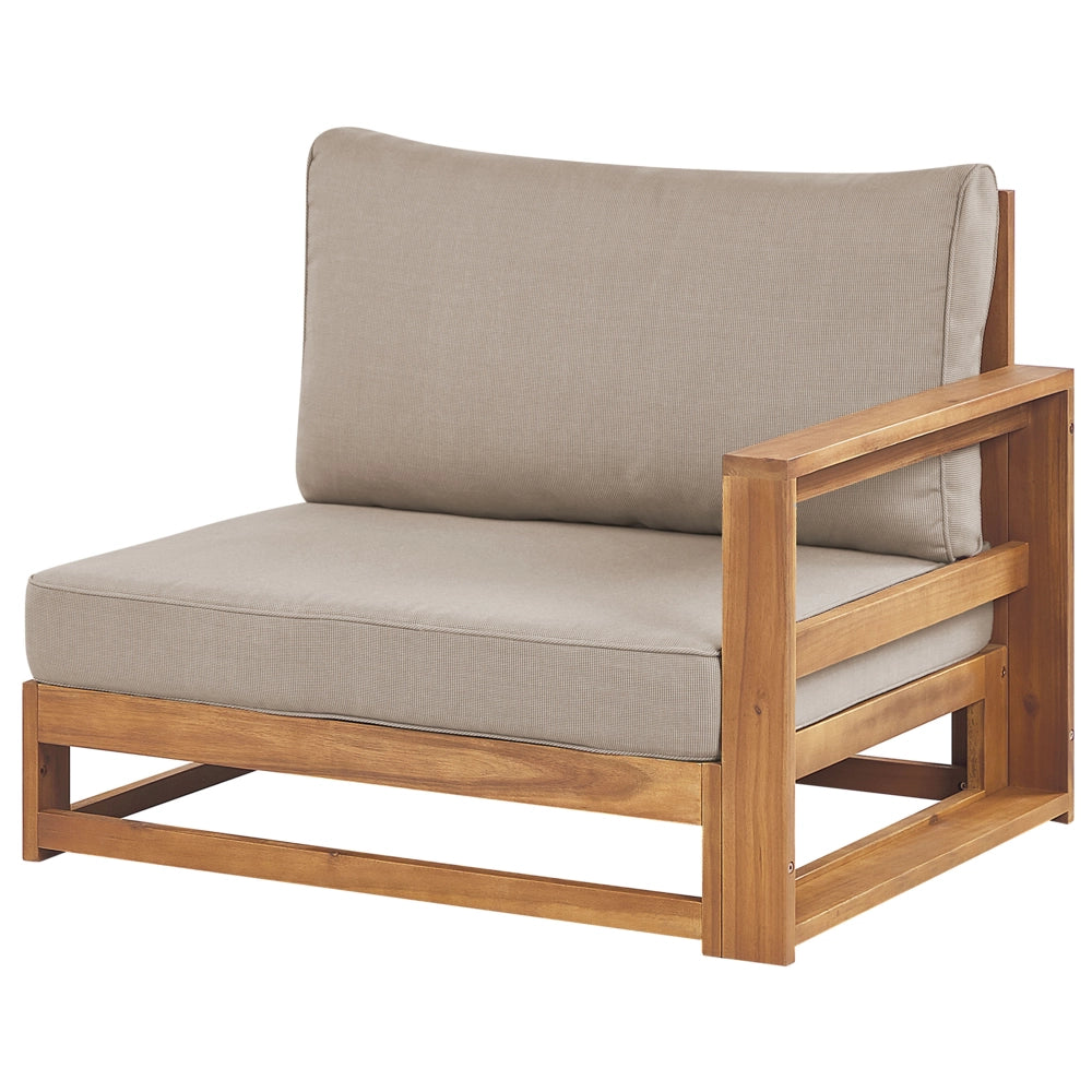Divano 3 posti in legno di acacia chiaro moderno elegante esterno terrazza