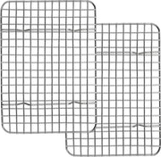 Set di raffreddamento per torte in acciaio inossidabile, 2 pezzi, raffreddamento rettangolare per cuocere/raffreddare/bruciare/grigliare, 29,8 cm × 22,8 cm × 2 cm, salutare & inossidabile & resistente al lavastoviglie