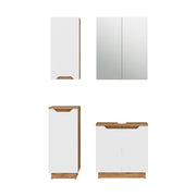 Vicco Set di mobili da bagno Rovere/bianco a strisce 4 parti