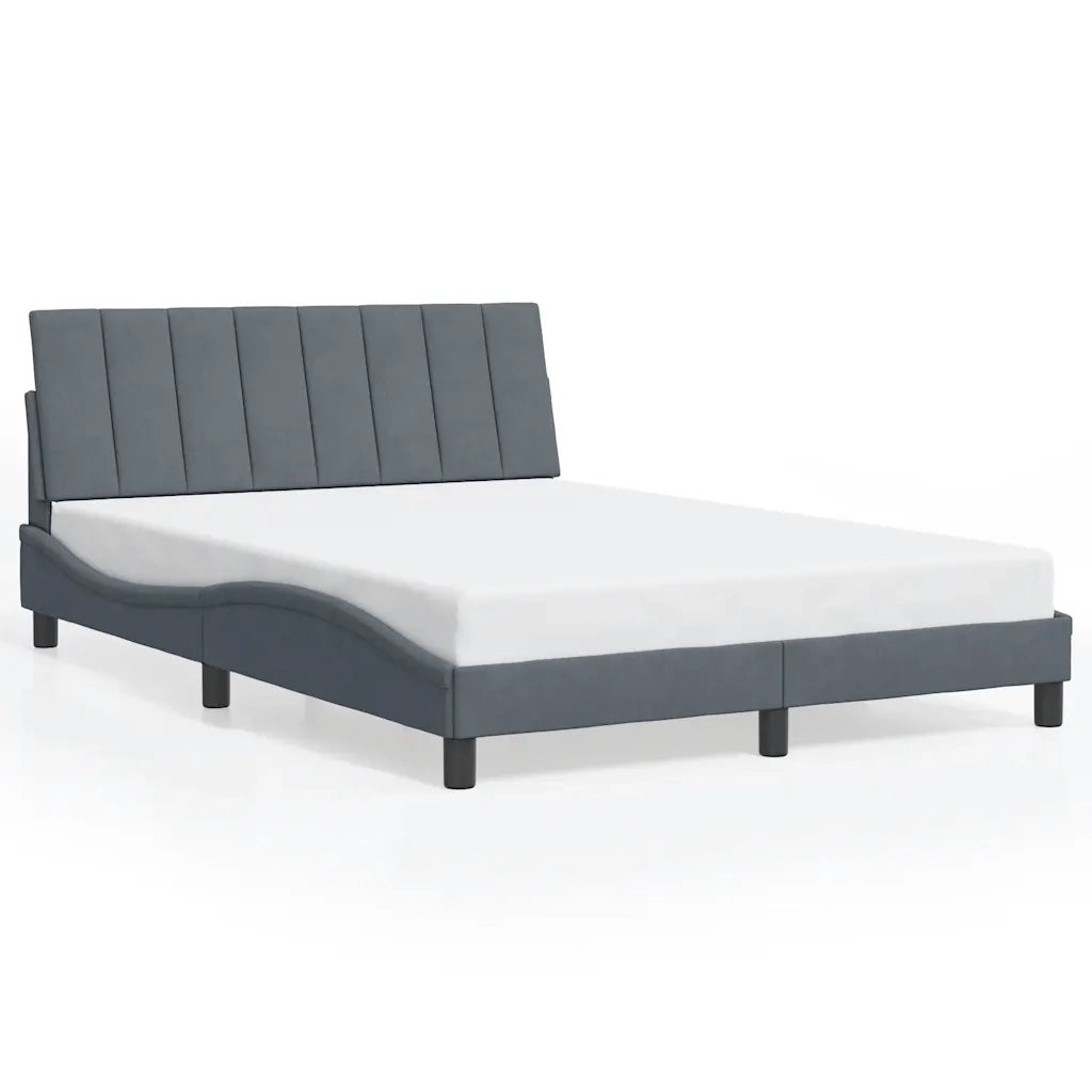 Giroletto senza Materasso Hanko Grigio Scuro 140x200 cm Velluto