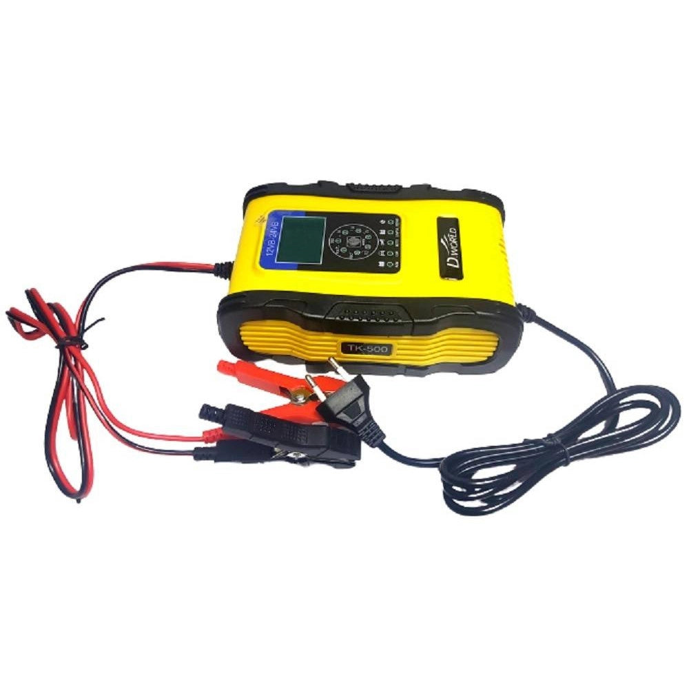 Trade Shop - Caricabatterie Intelligente Avviatore Emergenza Batteria Auto 12v-18a 24v-9a Tk500 -