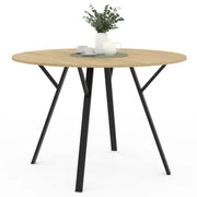 IDMarket - Mesa de comedor extensible YSEULT 6 personas madera y negro diseño industrial 110 cm