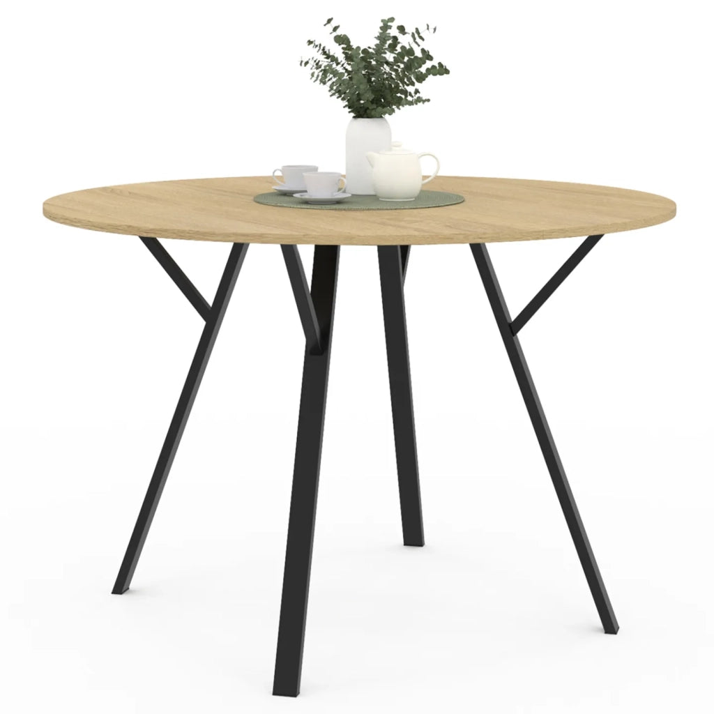 IDMarket - Mesa de comedor extensible YSEULT 6 personas madera y negro diseño industrial 110 cm