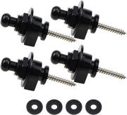 Bottone di Chiusura Rapida per Cintura Chitarra - Lucchetto Metallico per Chitarra Acustica Classica Elettrica Basso Ukulele (4 Pezzi, Nero)