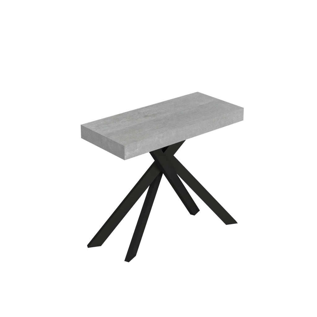 Consolle allungabile 90x40/196 cm Saki Premium Small cemento gambe antracite