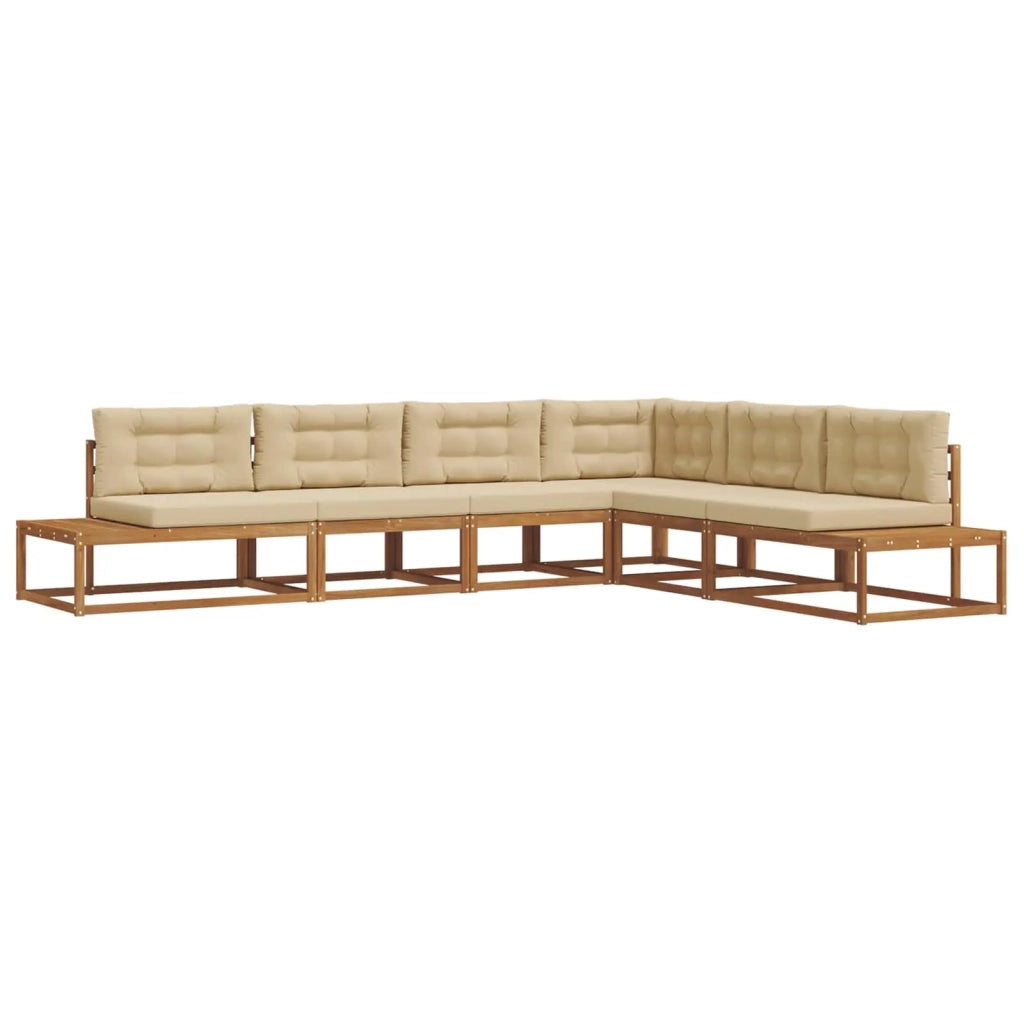 Set di divani da esterno 6 Pezzo Naturale e Beige 3368146