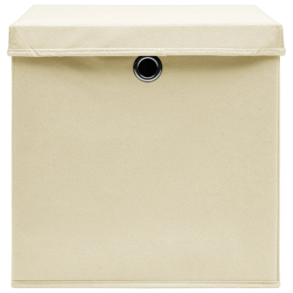 Contenitori con Coperchio 10 pz 28x28x28 cm Crema