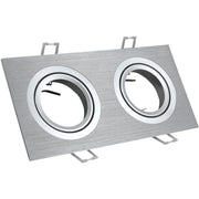 Faretto incasso Polux South 2xGU10 rettangolare argento spazzolato
