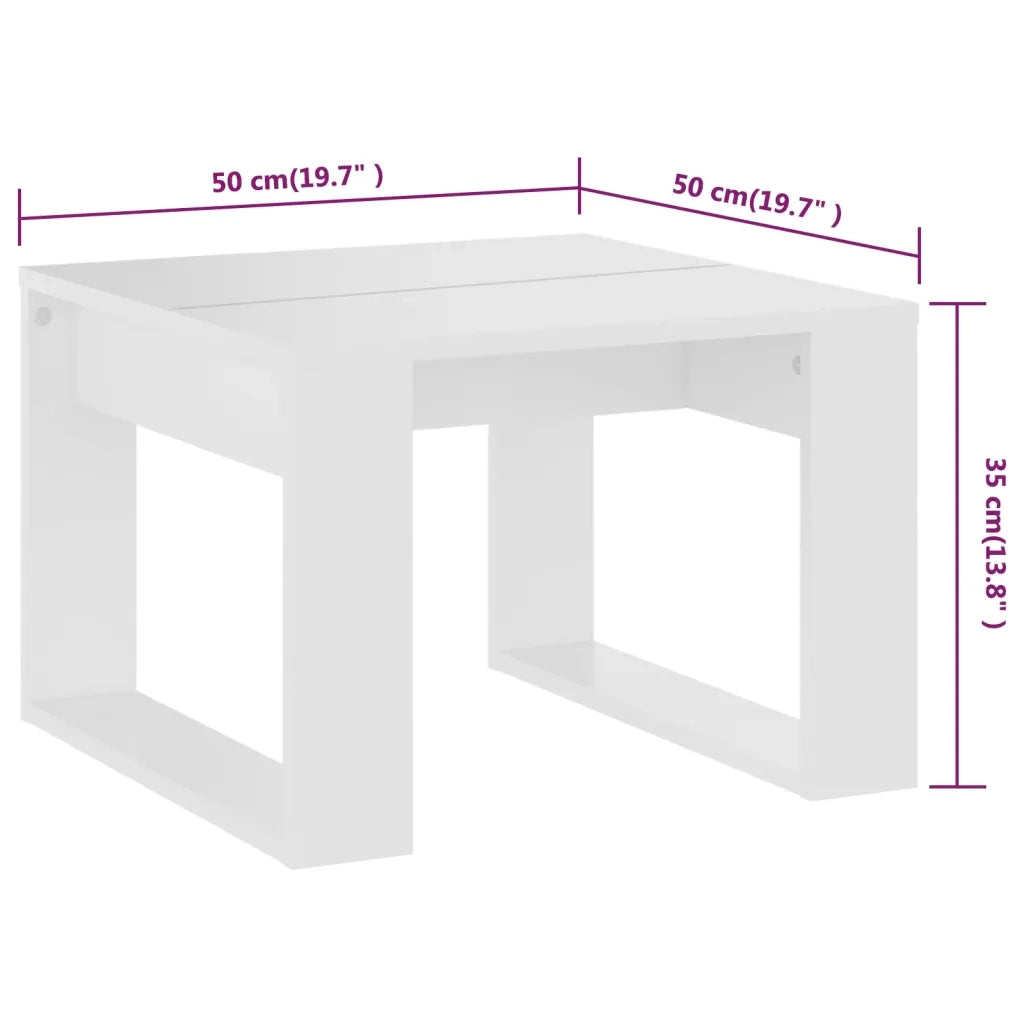 Tavolino Bianco 50x30x50 cm in Legno Multistrato 808621