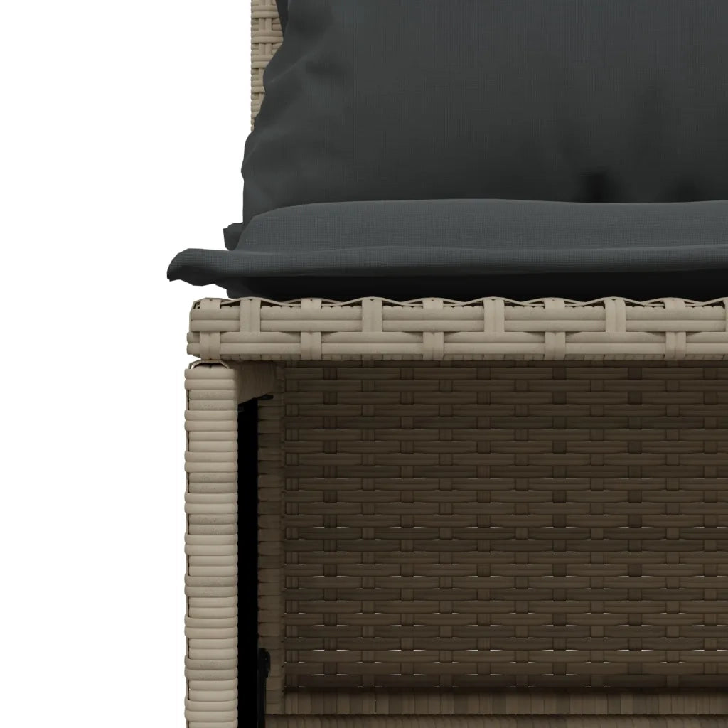 Set Divano da Giardino 5pz con Cuscini Grigio Chiaro Polyrattan 3261556