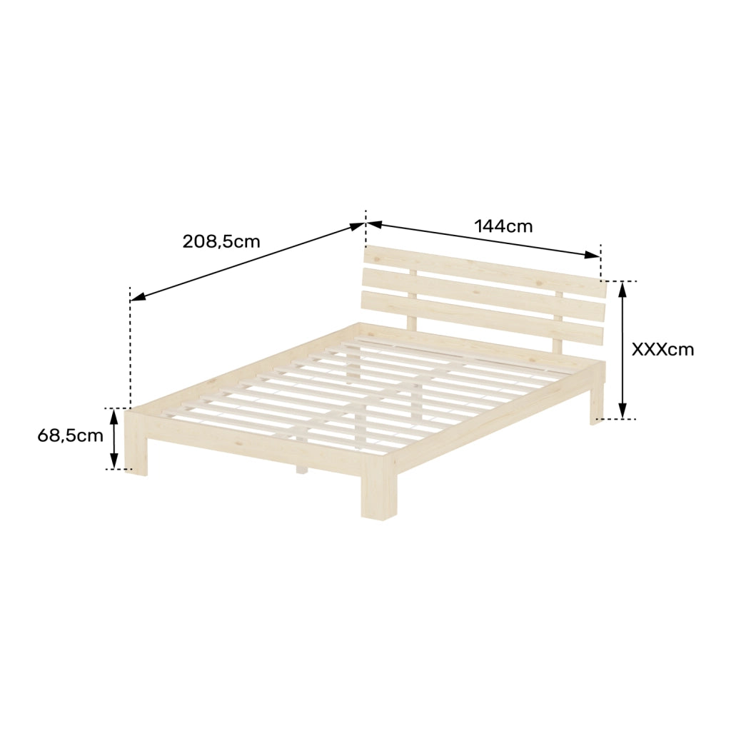 Letto in legno con testiera 140x200cm FINN