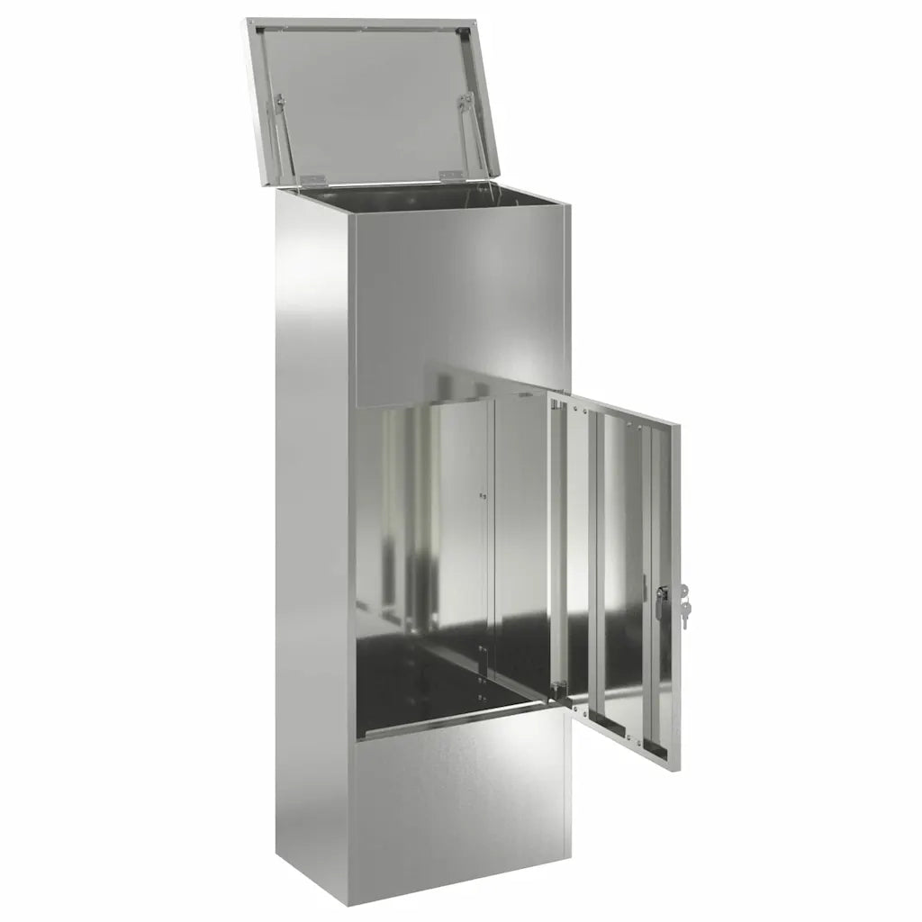 vidaXL Cassetta per pacchi Nero 44.5 x 29 x 110.5 cm Acciaio zincato