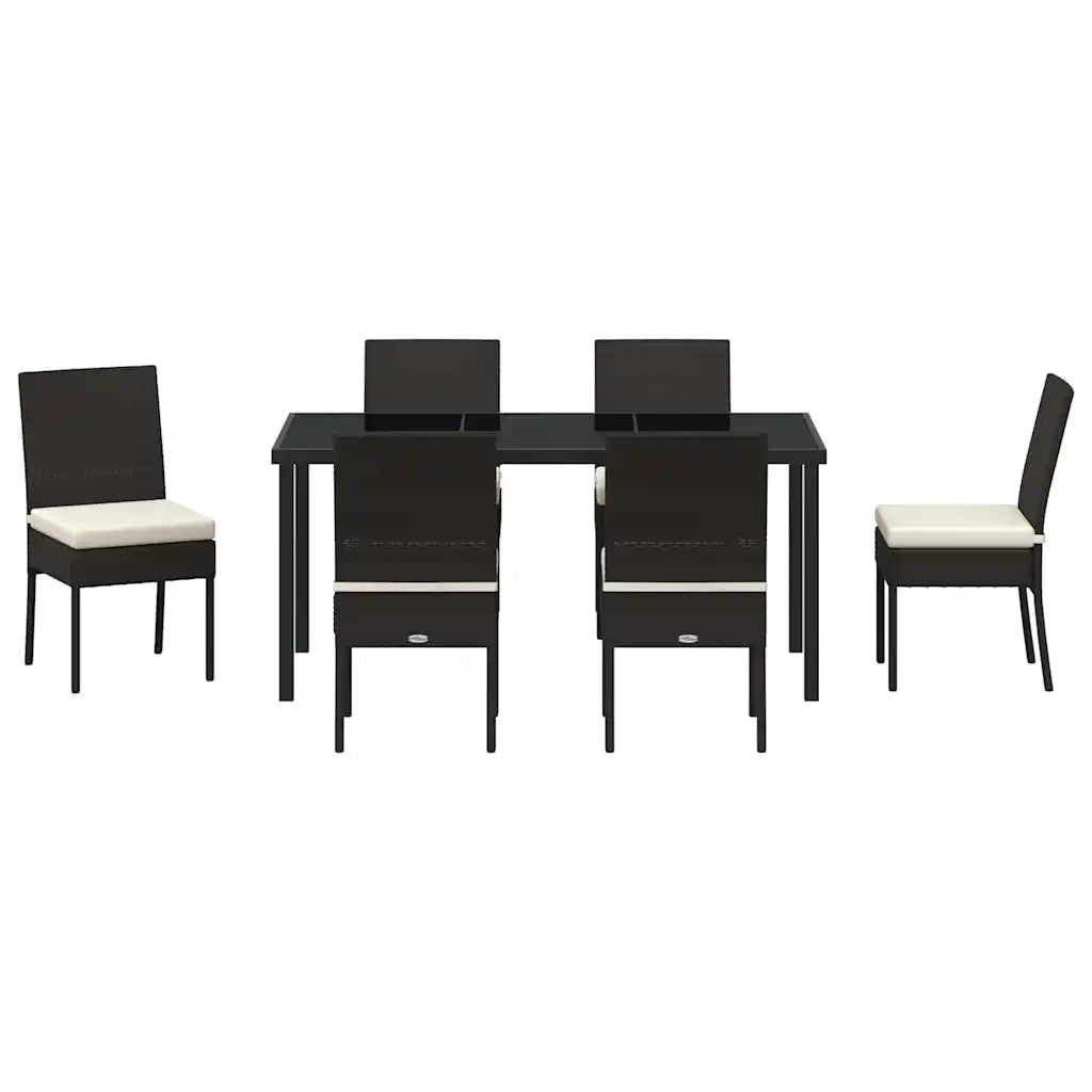 Set da Pranzo per Giardino 7 pcs Nero 3379209