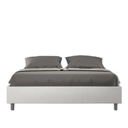 Letto Sommier imbottito Matrimoniale 160x200 cm Azelia - Bianco,Similpelle,Senza rete