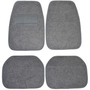 Trade Shop - Set 4 Pezzi Tappetini Tappetino Moquette Grigio Tessuto Auto Antiscivolo -