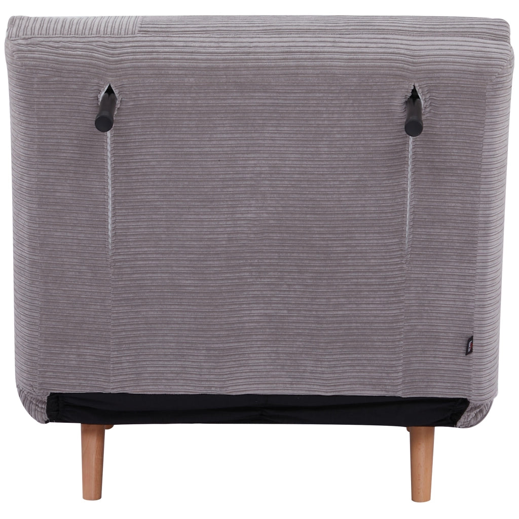 Poltrona letto 2 in 1 trasformabile, reclinabile, in tessuto effetto corda, grigio chiaro