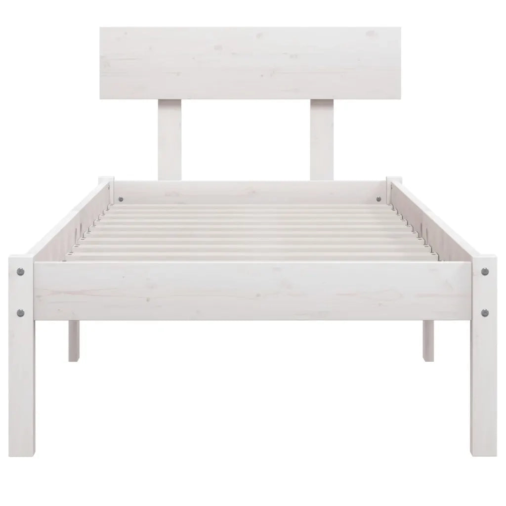 Giroletto Bianco Legno Massello Pino 75x190 cm UK Small Single cod mxl 40996