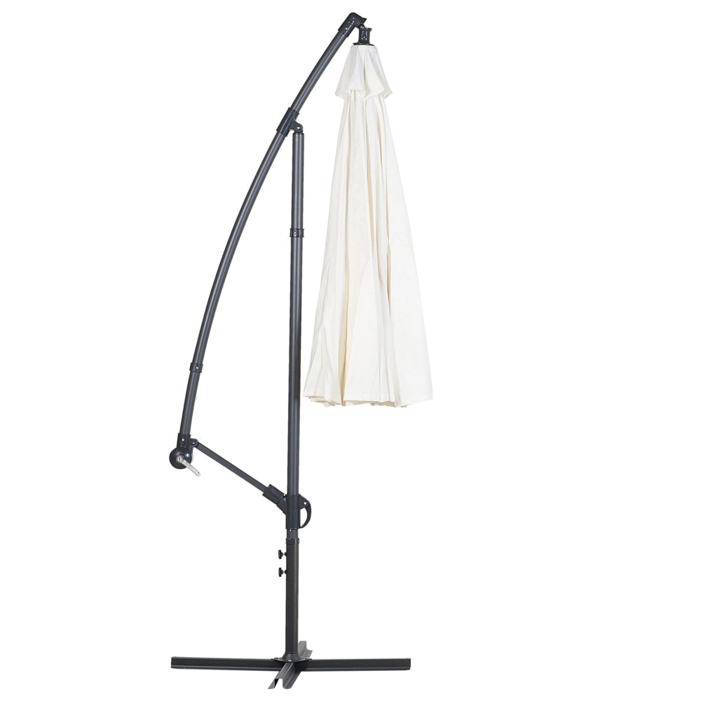 Ombrellone da giardino a sbalzo Struttura in alluminio bianco Tettoia in poliestere 235 x 268 x 268 cm Mobili da esterno dal design moderno