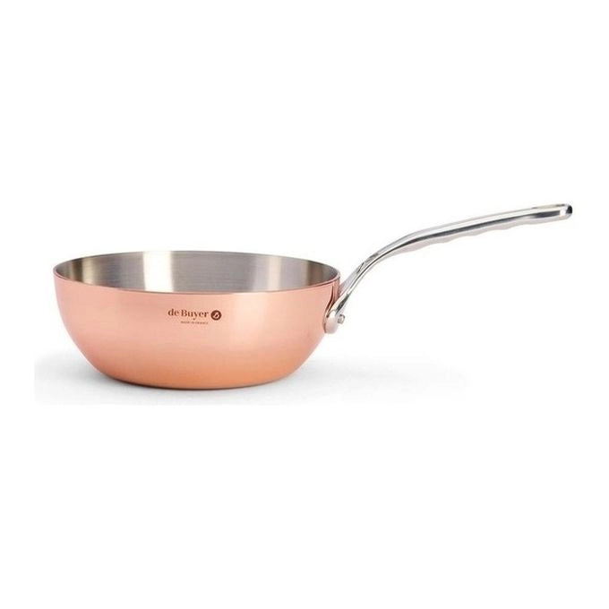 DE BUYER 6236.2 Prima Matera Casseruola Bombata in Rame 90% e Acciaio Inox 10% con Fondo Ferromagnetico per Induzione Diametro 20 cm colore Rame