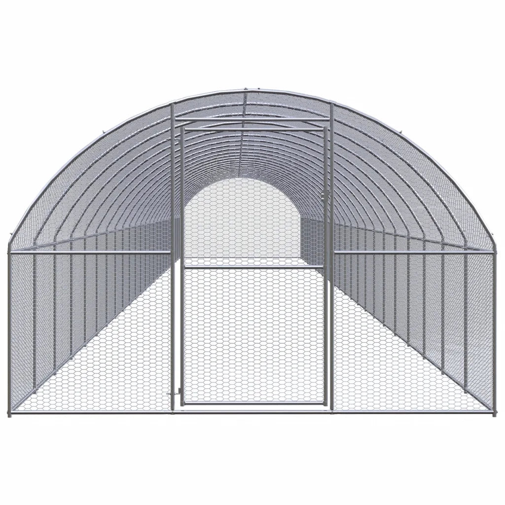 Pollaio per Esterni 3x24x2 m in Acciaio Zincato 3095471