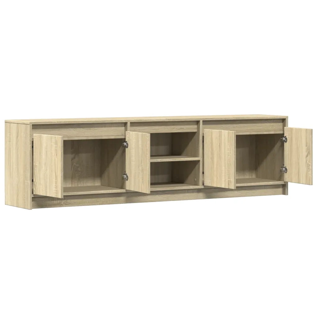 Mobile Porta TV con LED-Credenza per TV Rovere Sonoma 180x34x50cm in Truciolato 418166