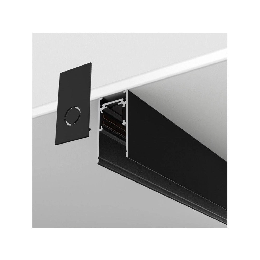 Trade Shop - Binario Lineare Esterno In Alluminio Nero Per Track Lights Magnetiche Dc 48v 2mt Gf-3-2m -