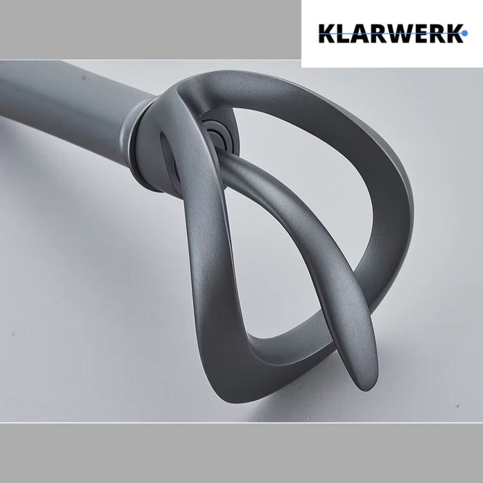 NAVIS |Rubinetto a cascata design bagno rubinetto bagno alto grigio titanio|Elegante  in acciaio inossidabile  per lavelli alti|miscelatore 2 attacchi