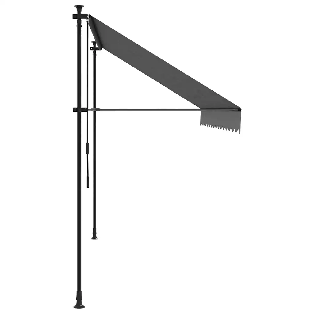 Tenda da Sole Retrattile Antracite 350x150 cm Tessuto e Acciaio 368741